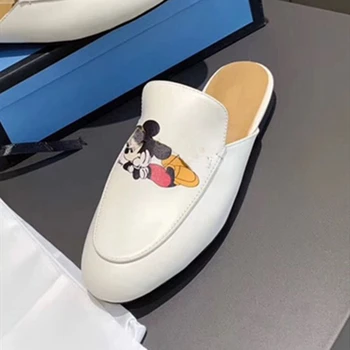 

2020 Luxury Brand Women's Women Ladies Platform Shoes Women's Slippers Leather High Quality Zapatos De Mujer Flip Flops Slides G