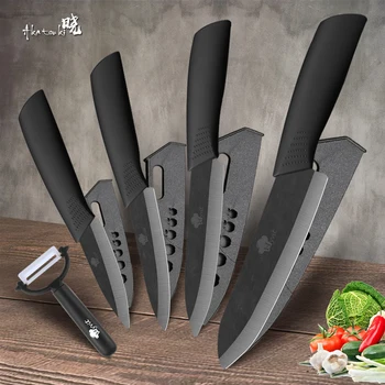 Coltelli in ceramica Coltelli da cucina Set 3 4 5 6 pollici Coltello da chef Set da cuoco Chef Utility Affettatrice Pelapatate Lama in zirconio bianco 1