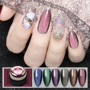 

New Nail Art Design Manicure 5ml Soak Off Enamel Wide Cat Eyes Magnetic Glitter Gel Polish UV Gel Nail Polish Lacquer Color Coat