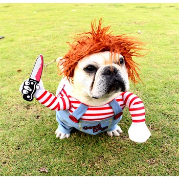 

Halloween dog costume funny pet clothes adjustable dog cosplay costume set medium size big dog bulldog pug novelty costume CK001