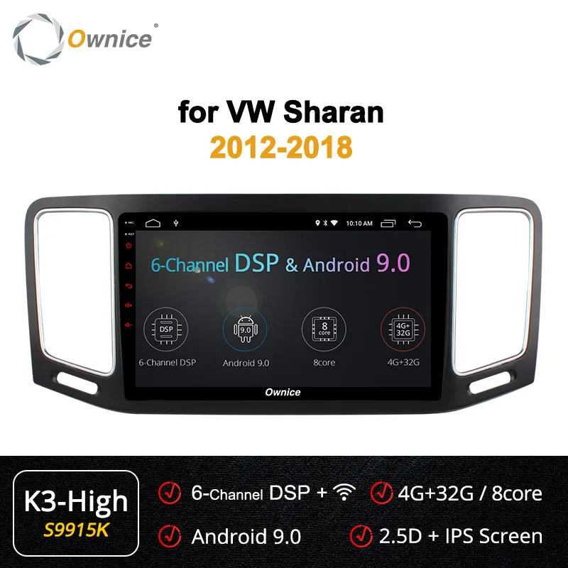 S9915 K3 HIGH Ownice Android 9,0 Восьмиядерный для VW Sharan 2012- k3 k5 k6 автомобильный радиоприемник DVD 4G ram 64G rom 360 Pano ram a Оптический 4G DAB - Цвет: S9915 K3 HIGH
