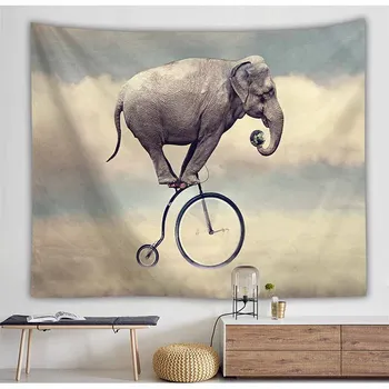 

Psychedelic Elephant Tiger Wolf Tapestry Wall Hanging Dorm Backdrop Decor Wall Tapestry Wall Carpet Mandala Art Tapestry Blanket