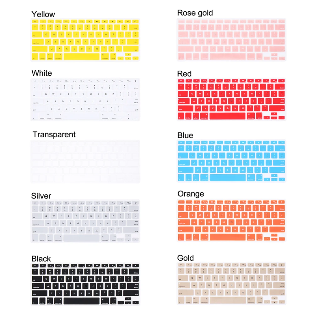 Colorful Soft Silicone Keyboard Cover Sticker Film Protector For Apple Macbook Pro Air 13" 15" 17" Computer Accessories-5