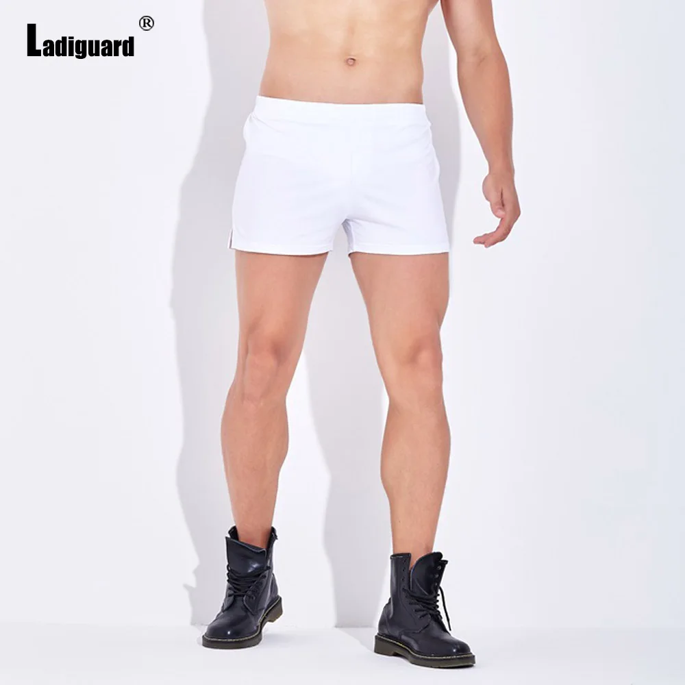 Ladiguard Plus Size Men Leisure Shorts 2021 European Style Fashion Short Pants Male Casual Skinny Beachwear Elastic Waist Shorts casual shorts for women