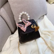 Женский кошелек из искусственной кожи с рисунком кролика, украшенный бисером, Детский кошелек, детский маленький мешочек, сумка для денег, bolsa carteira feminina для девочек