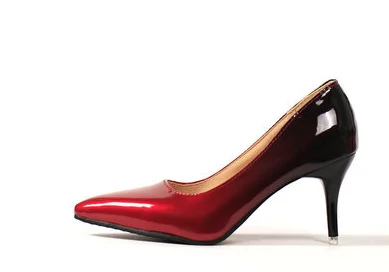 Женская обувь на высоком каблуке; zapatos mujer tacon femeninos; свадебные вечерние туфли-лодочки с острым носком на шпильке; Цвет зеленый, красный, кофейный; размера плюс 45, 44, 3 - Цвет: wine 7cm
