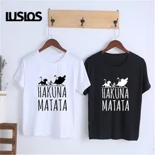 Luslos/Футболки с буквенным принтом Hakuna Matata для женщин, летняя повседневная футболка Harajuku, хлопковая футболка размера плюс S-3XL, женские футболк...(China)
