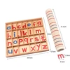Montessori Language Toys English Alphabet Blanket Wooden Movable Alphabet Red & Blue with Mat 26Pcs Alphabets Toys for Children 5