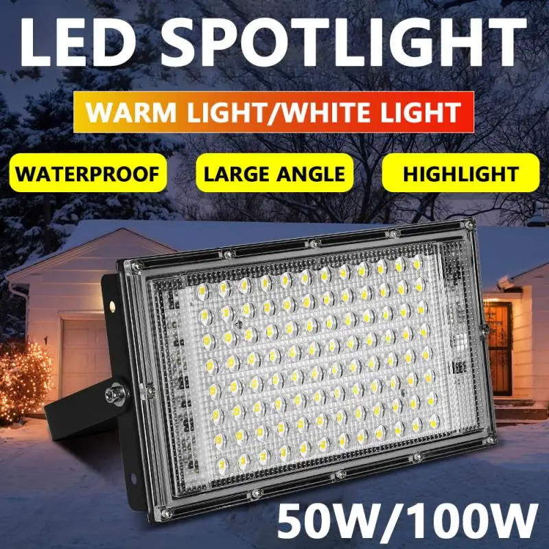 50/100W LED Floodlight Spotlight Garden Waterproof Flood Lights For Outdoor Yard Bright Security Landscape Lighting Street Lamp 12v led flood lights