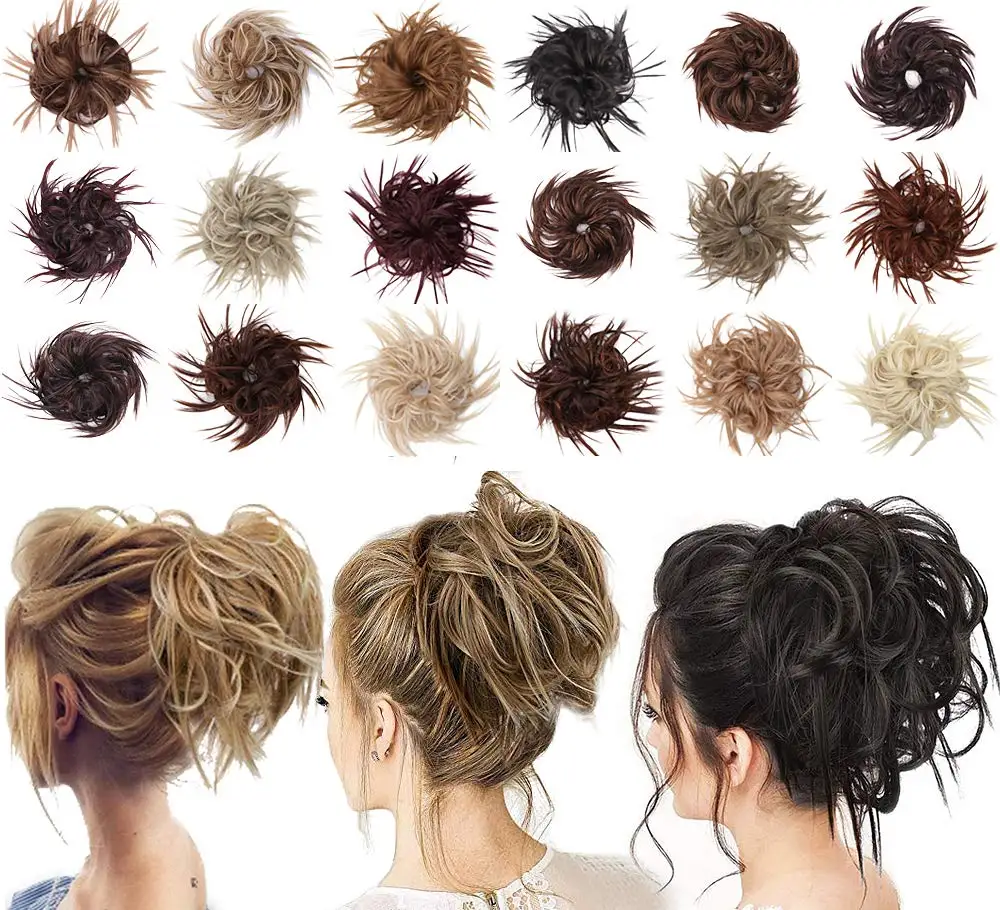 Big Deal Hairpiece Elastic-Band Updo Messy Bun-Hair Chignon Synthetic Women Kong for Tousled Erb1eNaAEoy