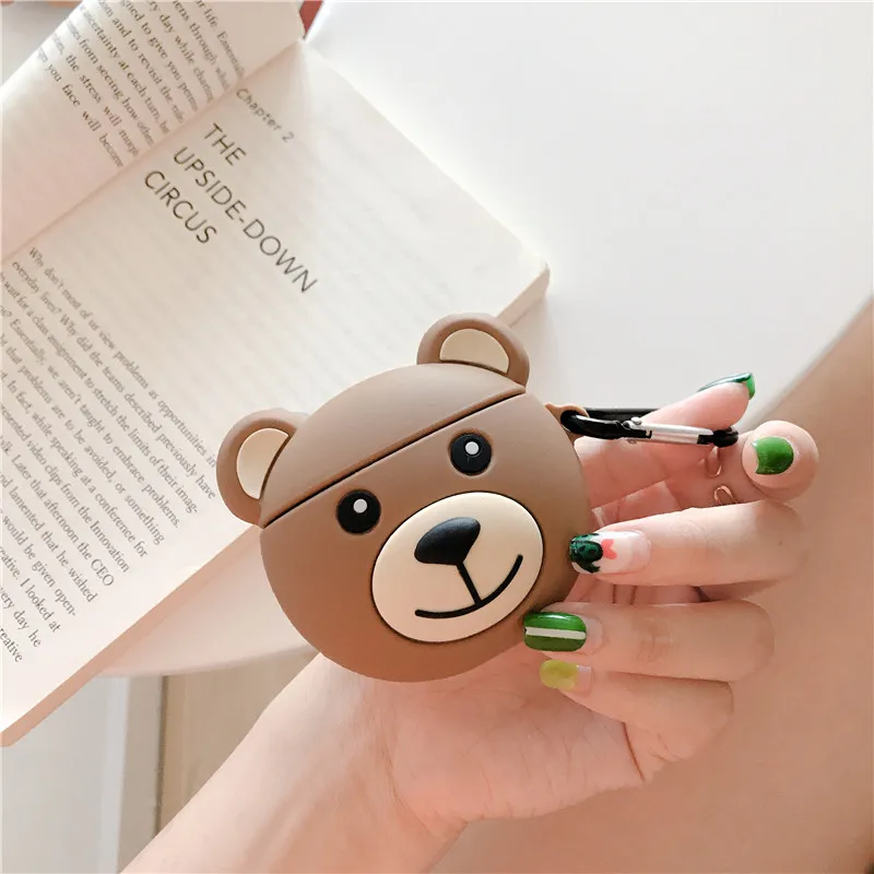 

Cartoon Bear Case For Apple Airpods Cover Funny Cute Bluetooth Earphone Case Silicone Headphone Case Box For Airpod Headset Bag