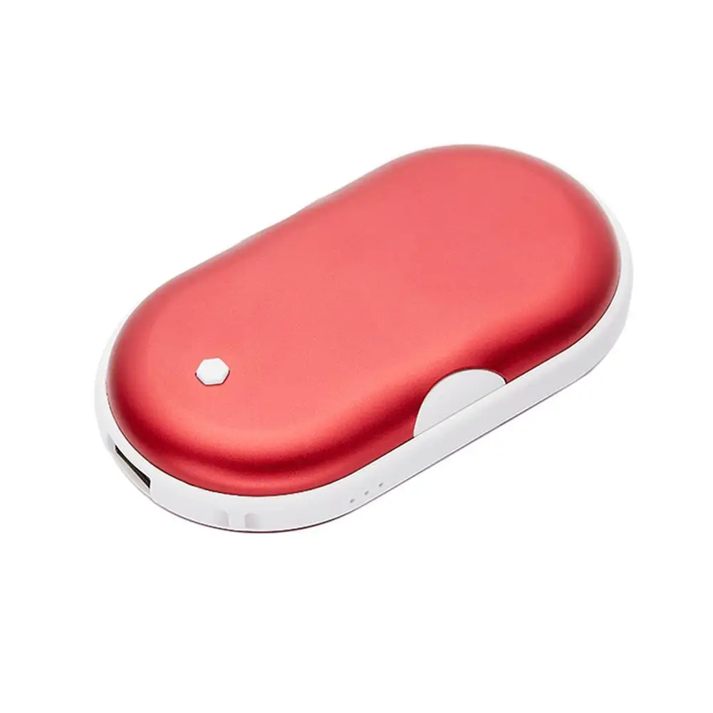 E USB перезаряжаемая электрическая грелка для рук, зимняя галька, двухстороннее отопление, мини 5 В, долговечный карманный внешний аккумулятор, 2 в 1, 5200 мА/ч - Цвет: E