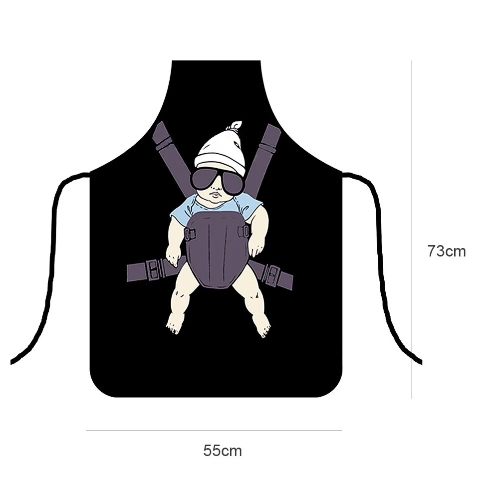 1Pc Adjustable Funny Pattern Chef Aprons Waiter Kitchen Cook Apron Dress For Restaurant Cooking Baking Women And Men For Kitchen