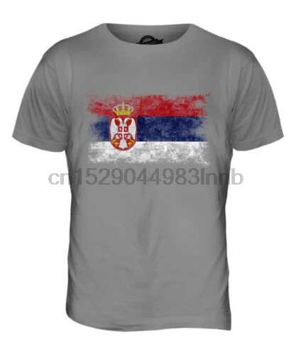 Мужская футболка с рваным флагом в Сербию Srbija | одежда