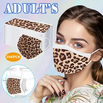 

100PCS Adult Three-Layer Disposable Dust-Proof Protective Cartoon Printing Mask Fast Shipping Health Care Covers Mouths 3Ply