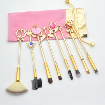 

HOT Fashion Makeup Brushes 8 PCS Metal Handle Cosmetic Brush Professional Brushes Set Portable Makeup Accessories 2018 HOT NEW
