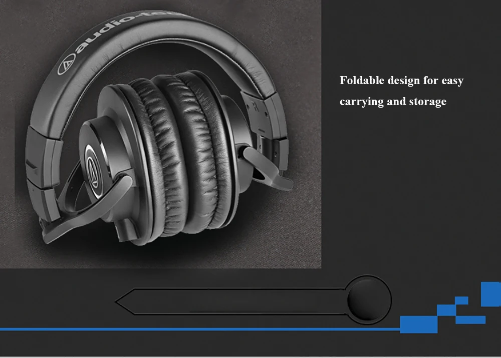 Оригинальные наушники Audio-Technica iron triangle ATH-M40x профессионального монитора с креплением на голову, вращающиеся на 90 градусов