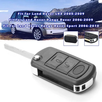 

3 Buttons Uncut Blank Smart Flip Folding Remote Key Fob Case Shell Fob Case Fits for Land Rover Range Rover Sport LR3 Discovery