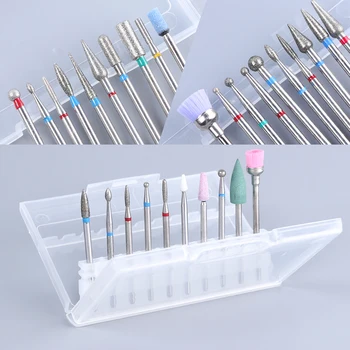 

10pcs Diamond Nail Drill Milling Bits Ceramic Stone Cuticle Cutters For Manicure Electric Nail Brush Files Machine SAHZ01-04-1