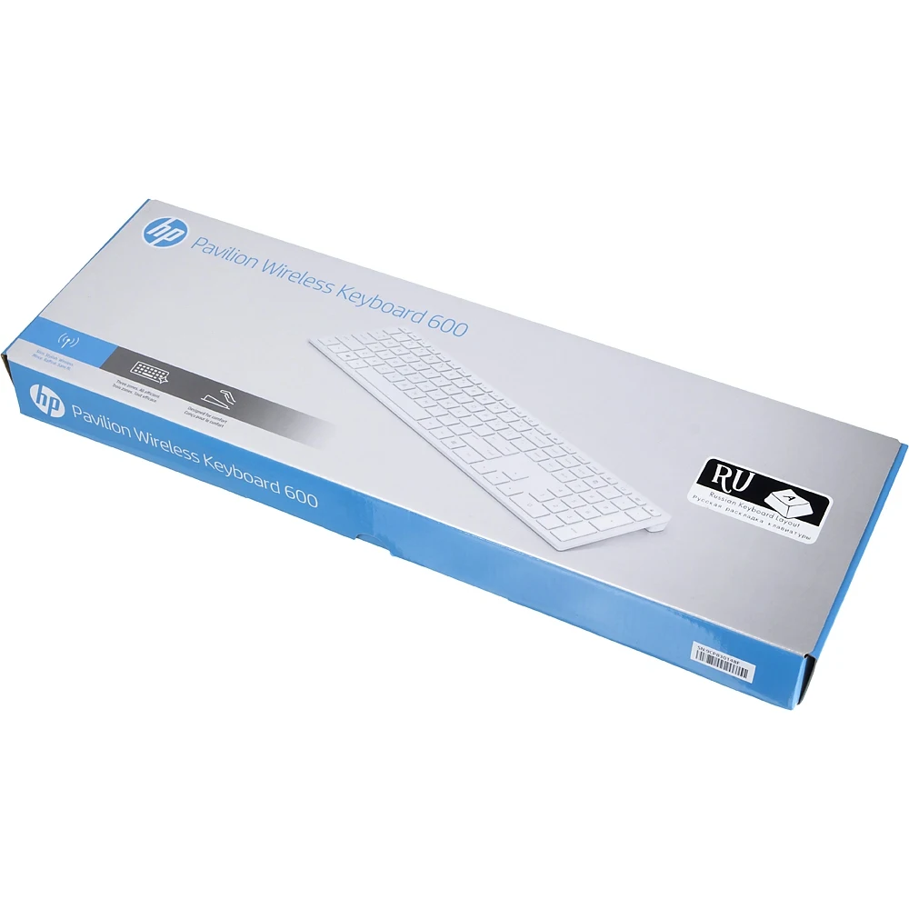 Клавиатура HP Pavilion 600 белый USB беспроводная slim
