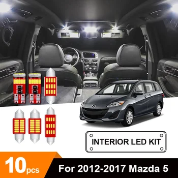 

10Pcs White Canbus LED Lamp Interior Dome Map Reading Lights Bulb Kit For 2012-2017 Mazda 5 Door Cargo Light