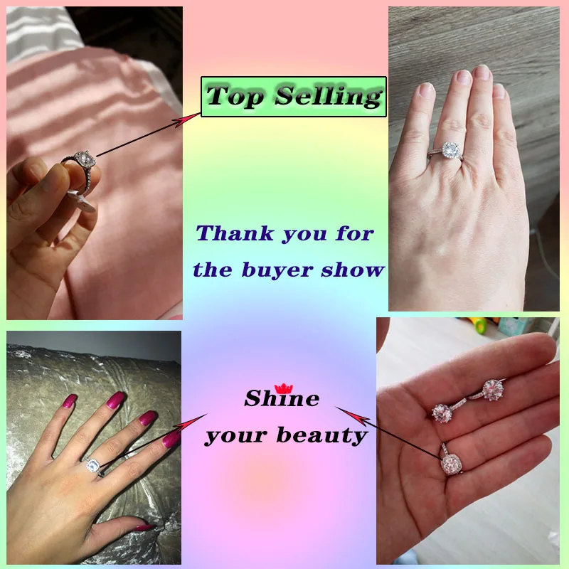 Bettyue Fashion Ladies Rings With Colorful Square Shape Zircon Stone Simplicity Style Three Metal Color Shiny Gift For Party