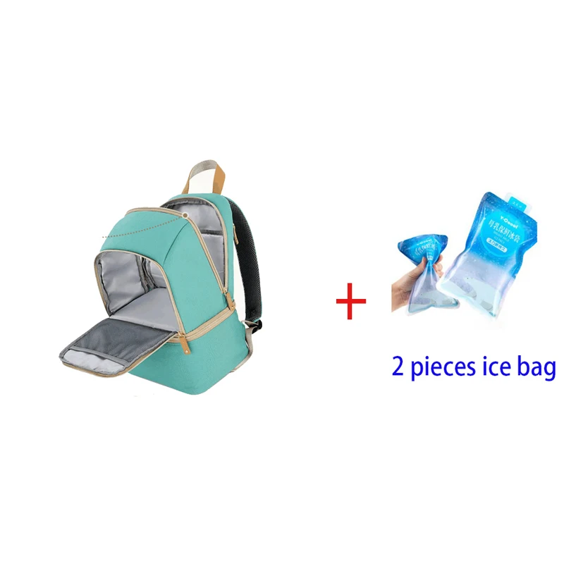 green and ice bag V-COOOL большая изолированная сумка для детской бутылочки Грудное вскармливание Молоко свежее хранение кормящих подгузников сумки Термоизолированный рюкзак DEO - Цвет: green and ice bag