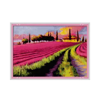 

Lavender Garden Rhinestone Pictures Diamond Painting Full Drill Square Landscape 5D DIY Wall Sticker Diamond Embroidery Icons