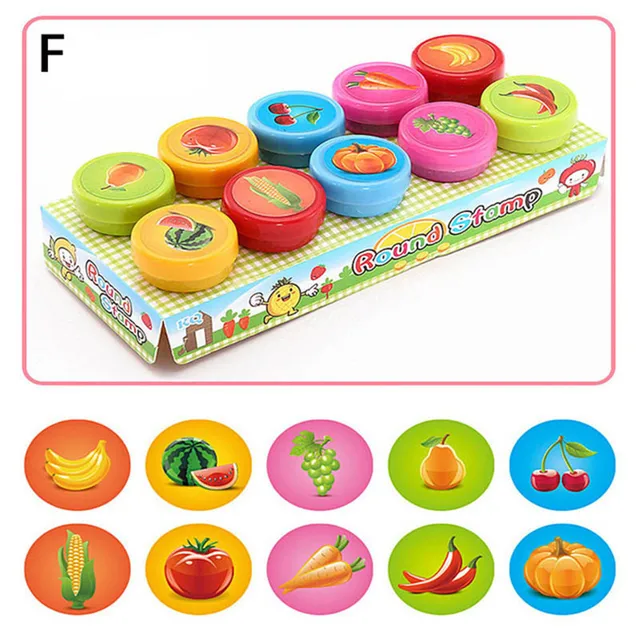 Cartoon Cute Animals Fruits Traffic Smile Kids Seal Set For Scrapbooking Stamper DIY Children  Kindergarten Reward Toys 4