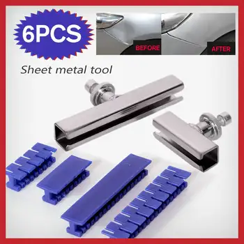 

6pcs Stainless Steel Slide Hammer Tool Puller Lifter Kit Car Paintless Dent Removal Sheet Metal Car Repair Tools
