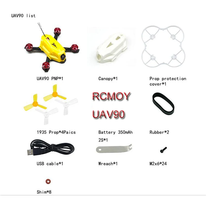 RCMOY UAV90 PNP бесщеточный FPV Радиоуправляемый гоночный Дрон Мини четыре-alxe бесщеточный Квадрокоптер FRSKY AC800/FASST FM800 приемник