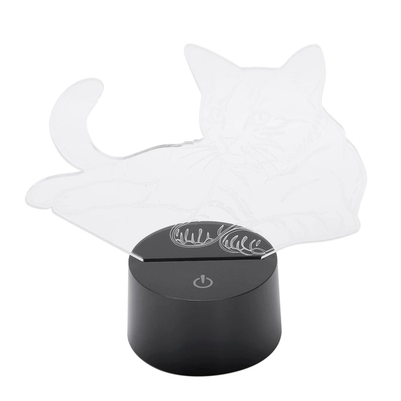 

Cat 3D Night Light Animal Changeable Mood Lamp Led 7 Colors Usb 3D Illusion Table Lamp For Home Decorative As Kids Toy Gift