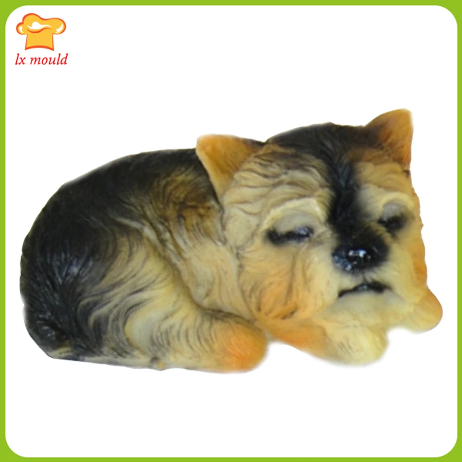 Новинка Спящая собака силиконовая форма для шоколада Полимерная глина Мыло Свеча полимерная форма