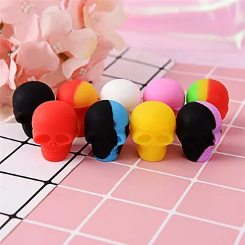 

3ml Skull Style Silicone Wax Concentrate Oil Container Jar For Bho Slick Butane Hash Dab Silicon Wax Jar Recipiente De Silicona
