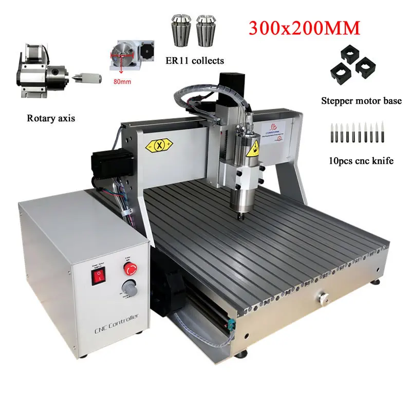LY cnc 3020 gravur maschine holz router 300x200mm 4 achse usb parallel port 500w 800w 1500w für fräsen metall pcb kunststoff ER11 LY cnc 3020 gravur maschine holz router 300x200mm 4 achse usb parallel port 500w 800w 1500w für fräsen metall pcb kunststoff ER11