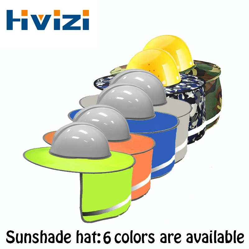 HiVisSunshadeOutdoorConstructionSafetyHardHatSunShadeNeckShieldReflectiveStripe