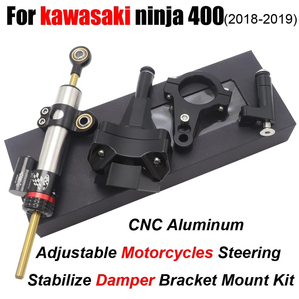 

CNC Aluminum Motorcycle Accessories Damper Steering Stabilize Safety Control For kawasaki Ninja400 ninja 400 Z400 ZX-4R ZX4R