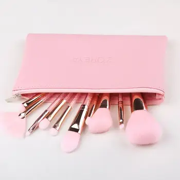 

Make Up Brushes 10 Diamond Pink Makeup Brush Set with PU Leather Bag Face and Eye Brush
