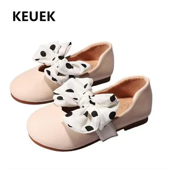 

New Spring/Autumn Girls Leather Shoes Baby Student Moccasins Fashion Bow Toddler Shoes Kids Dance Flats 02B