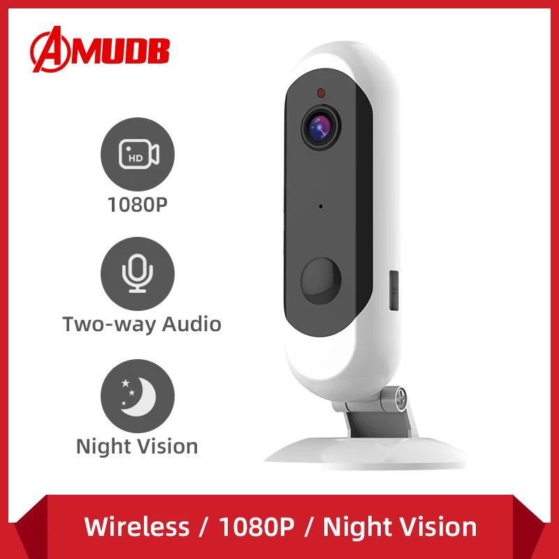 AMUDB Беспроводная батарея камера для домашней безопасности HD 1080P Мини ip WiFi ночного