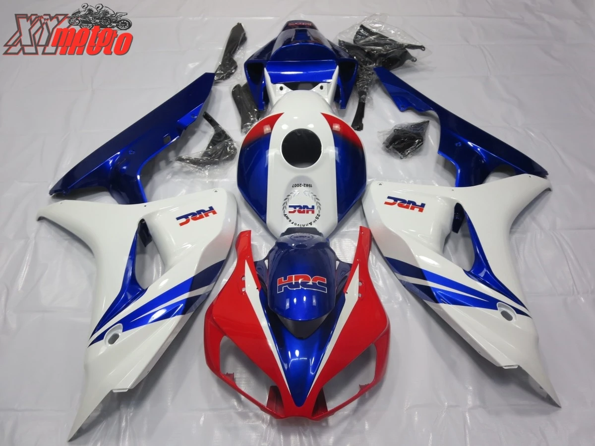 

ABS Motorcycle Fairing Kit For Honda CBR1000RR 2006-2007 Injection Molding Fairings CBR 1000RR 06-07 White Blue HRC Bodyworks