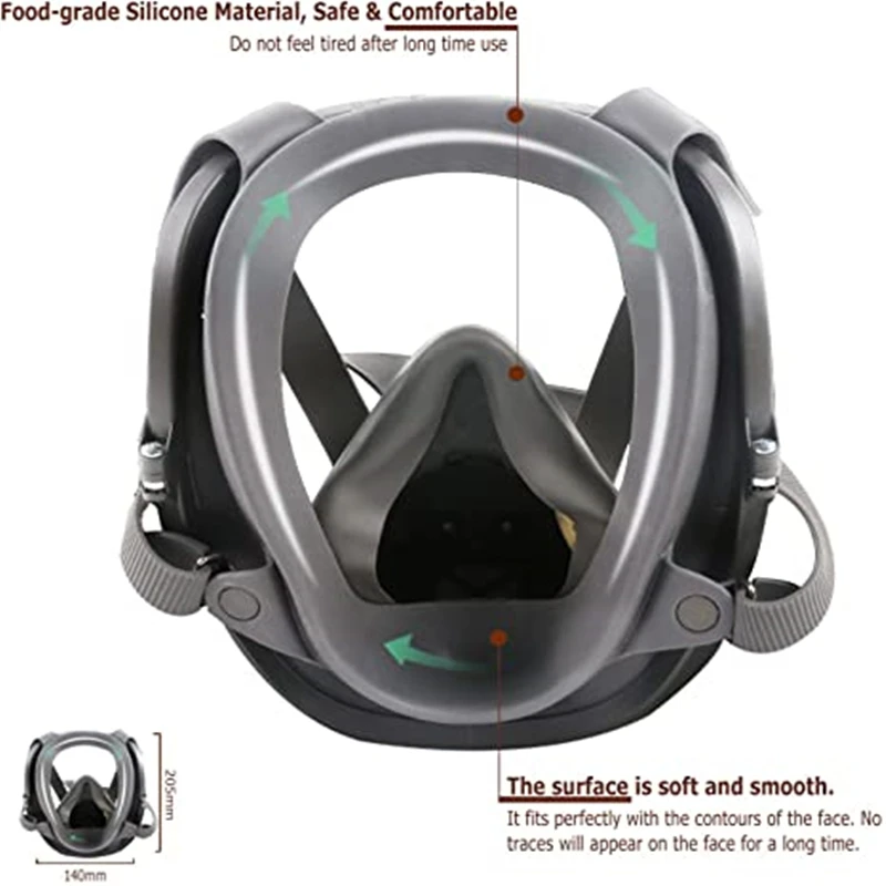 6800 Industrial Paint Full Face Mask Gas Mask Safe Work Filter Pesticide Spraying Full Face Respirator Anti Fog