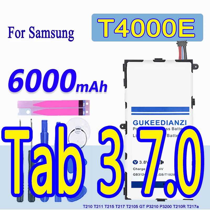 GUKEEDIANZI T4000E 6000mAh Battery For Samsung Galaxy Tab 3 7.0 SM T210