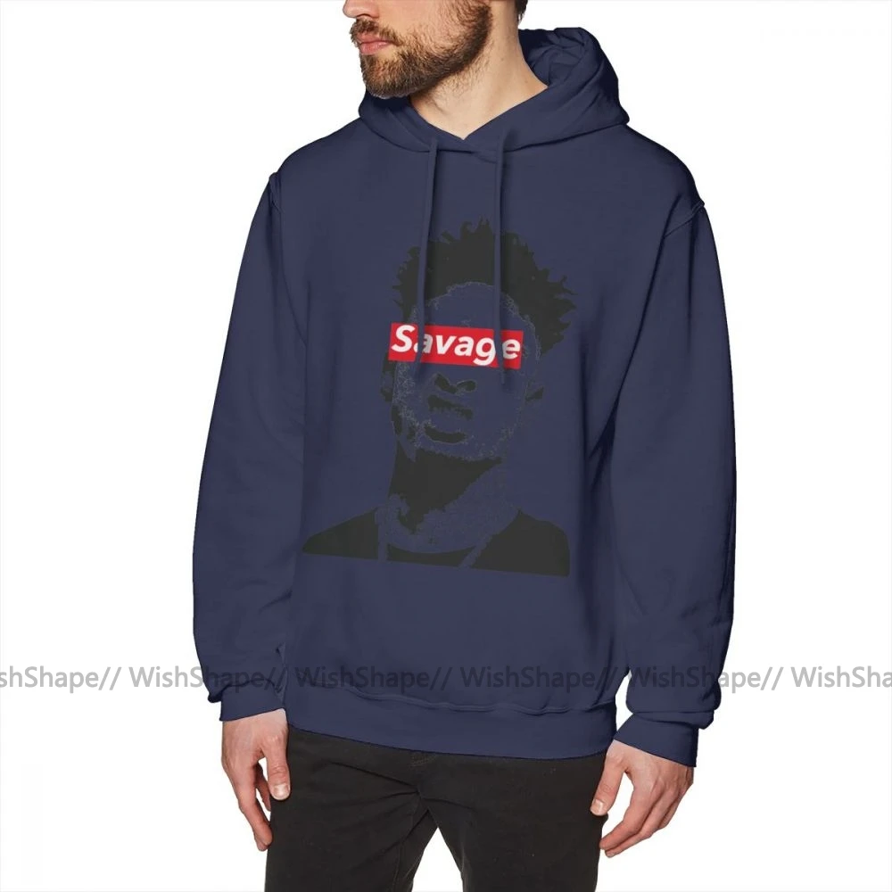 21 Savage худи 21 Savage толстовки с длинным рукавом хлопковый пуловер с капюшоном Фиолетовый XL популярные теплые свободные мужские толстовки - Цвет: Navy Blue