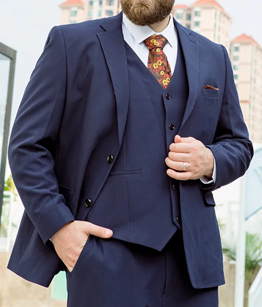 plus size navy blue suit