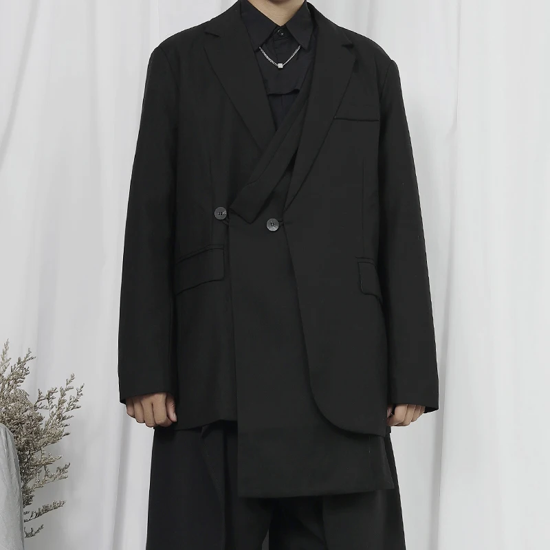 

Men's Suit Coat Spring And Autumn New Korean Japanese Personality Asymmetry Non-Mainstream Fashion Leisure Loose Large Size Coat