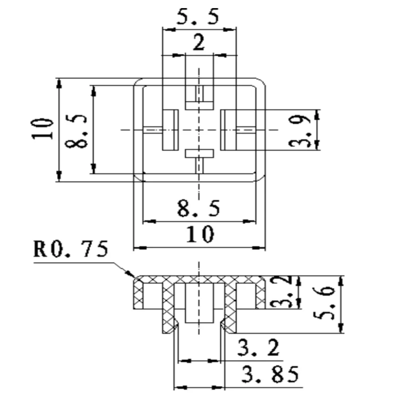 100 шт A25 кнопка переключения крышки для B3F-4055 12*12 сенсорный переключатель