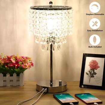 

Cross-border for amazon hot style USB charging crystal lamp touch berth lamp dimming table light a night light
