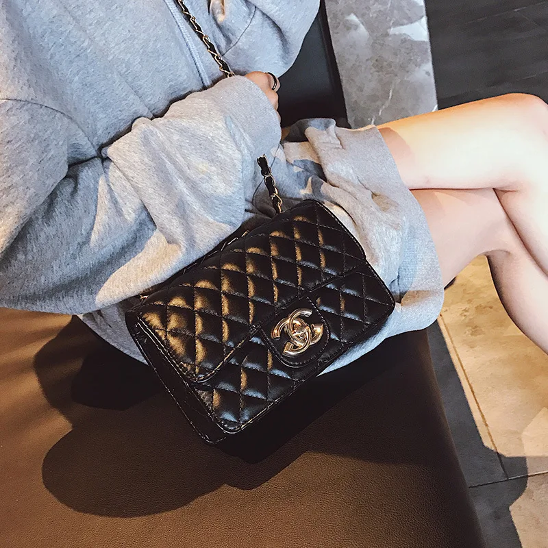 

2019 Famous Designer Plaid Diamond Lattice Crossbody Bag Channel Bags Fashion Rhombic Chain Shoulder Messenger Bag Women Handbag