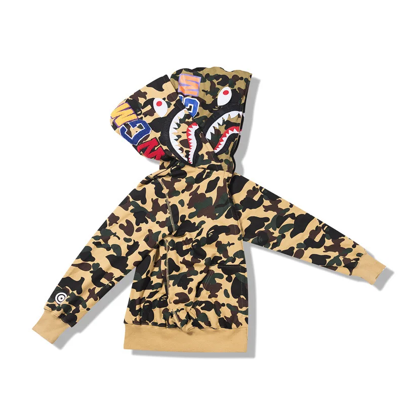 

Autumn And Winter New Style Japanese-style Popular Brand Camouflage Yellow Camouflage Green Two Hat Mock Two-Piece Cardigan Zipp